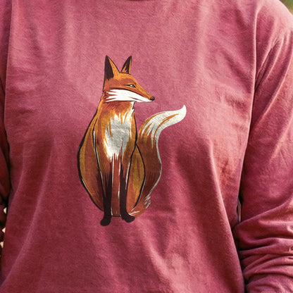 Painted Fox Cotton Long Sleeve