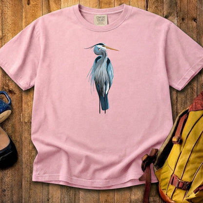 Painted Great Blue Heron Cotton T-Shirt