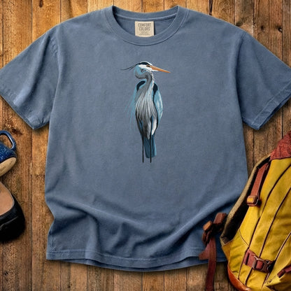 Painted Great Blue Heron Cotton T-Shirt