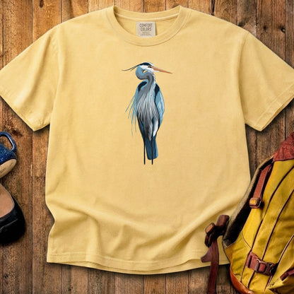 Painted Great Blue Heron Cotton T-Shirt