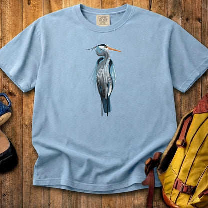 Painted Great Blue Heron Cotton T-Shirt
