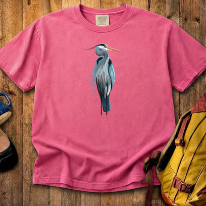 Painted Great Blue Heron Cotton T-Shirt