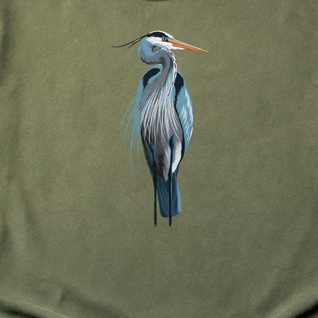 Painted Great Blue Heron Cotton T-Shirt