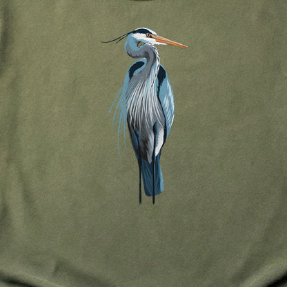 Painted Great Blue Heron Cotton T-Shirt