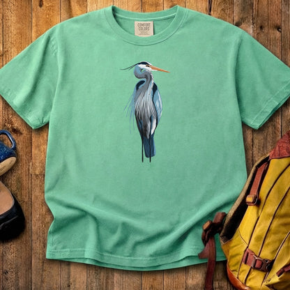Painted Great Blue Heron Cotton T-Shirt