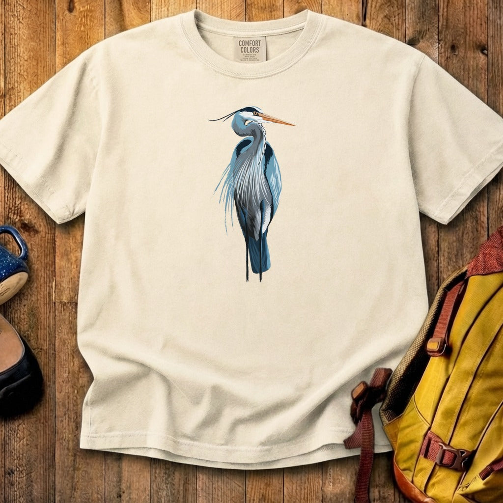 Painted Great Blue Heron Cotton T-Shirt