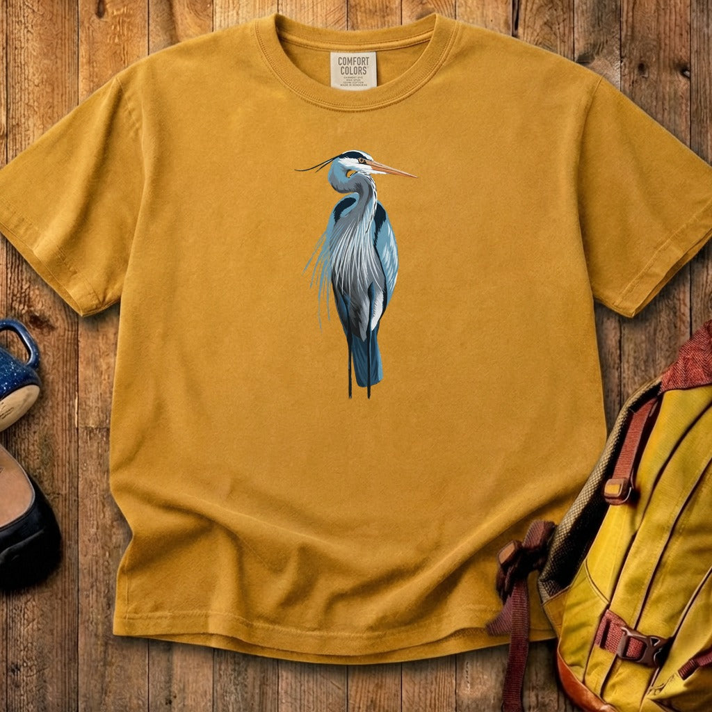 Painted Great Blue Heron Cotton T-Shirt