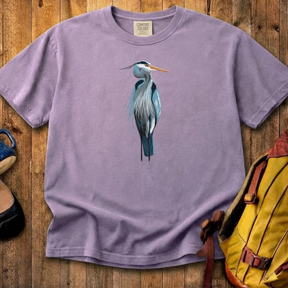 Painted Great Blue Heron Cotton T-Shirt