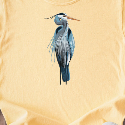 Painted Great Blue Heron Kids Cotton T-Shirt