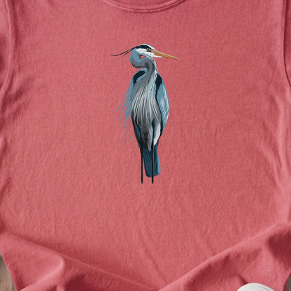 Painted Great Blue Heron Kids Cotton T-Shirt