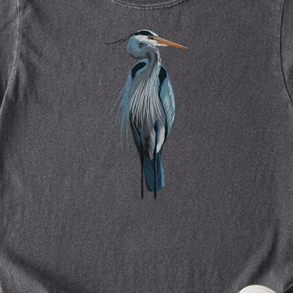 Painted Great Blue Heron Kids Cotton T-Shirt