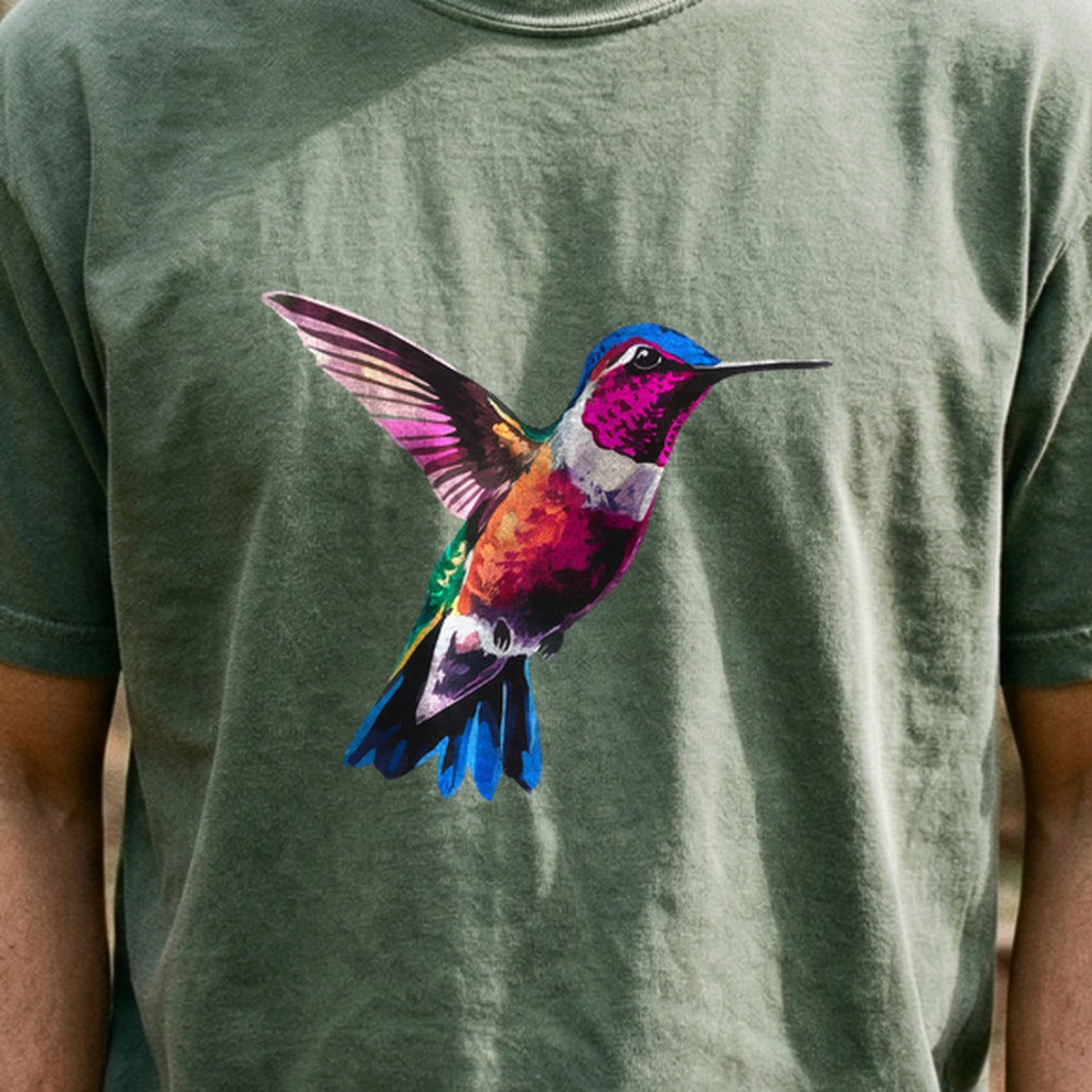 Painted Hummingbird Cotton T-Shirt
