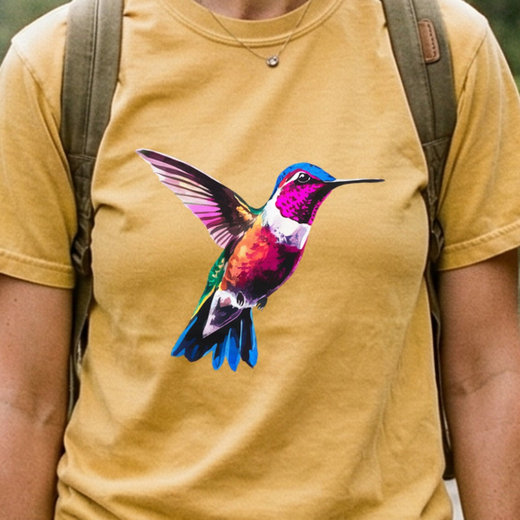 Painted Hummingbird Cotton T-Shirt