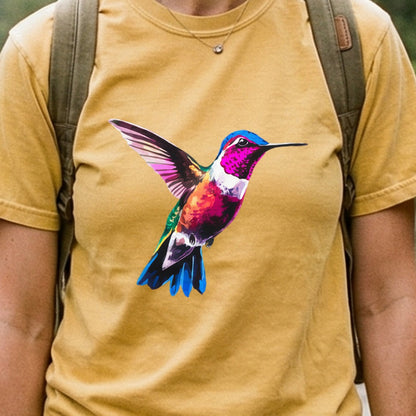 Painted Hummingbird Cotton T-Shirt