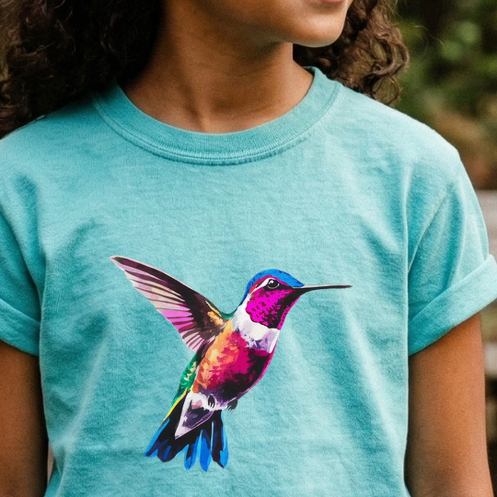 Painted Hummingbird Kids Cotton T-Shirt