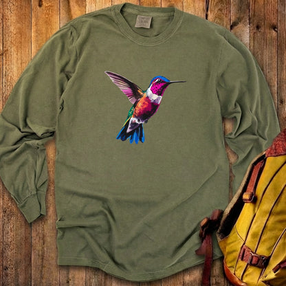 Painted Hummingbird Cotton Long Sleeve
