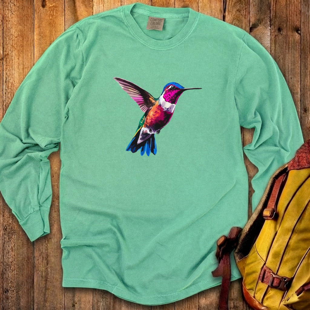 Painted Hummingbird Cotton Long Sleeve