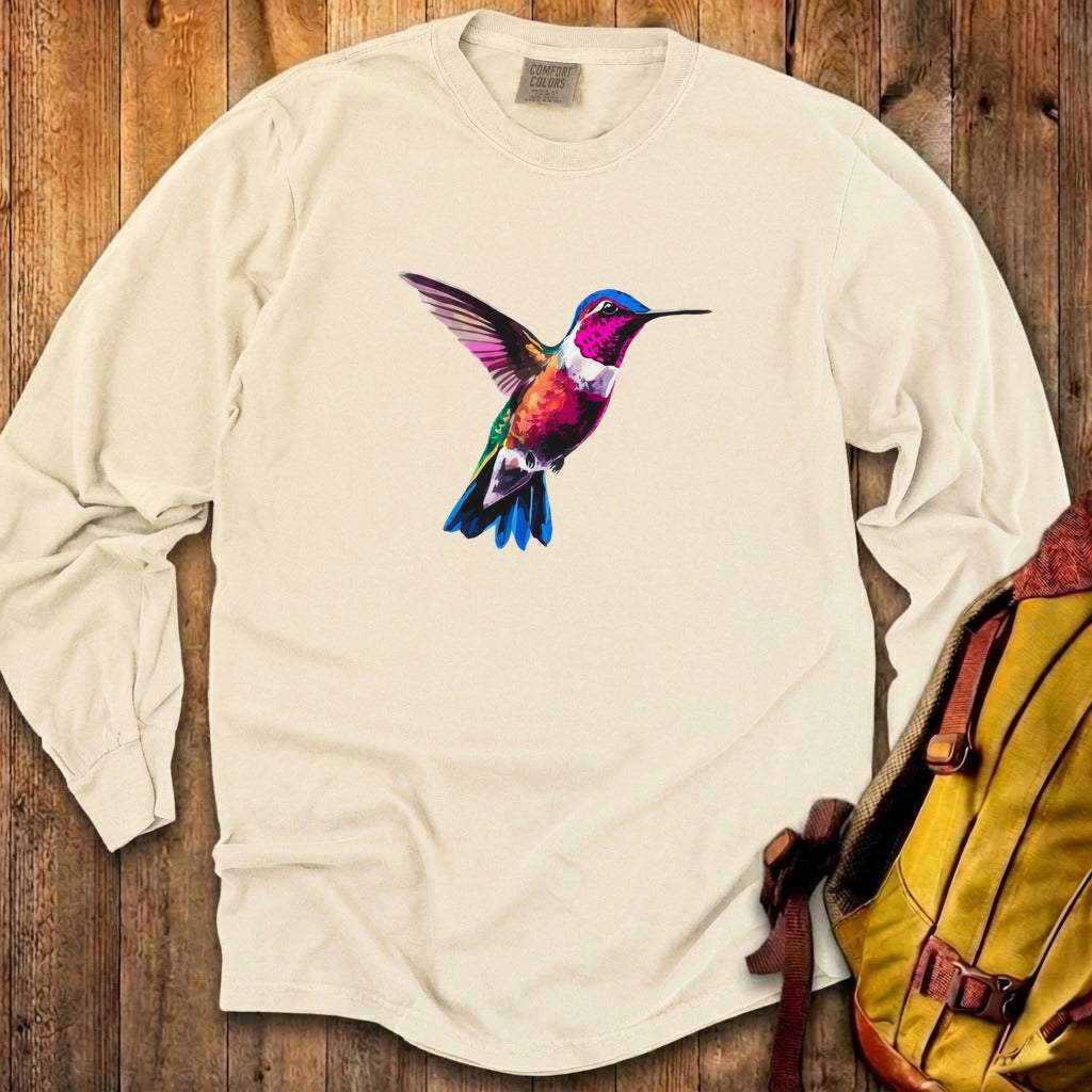 Painted Hummingbird Cotton Long Sleeve