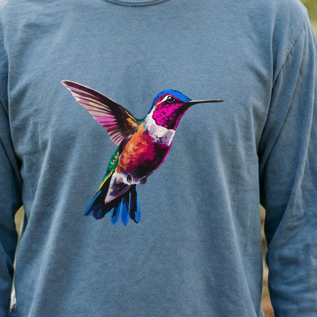 Painted Hummingbird Cotton Long Sleeve