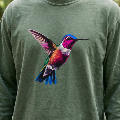 Painted Hummingbird Cotton Long Sleeve