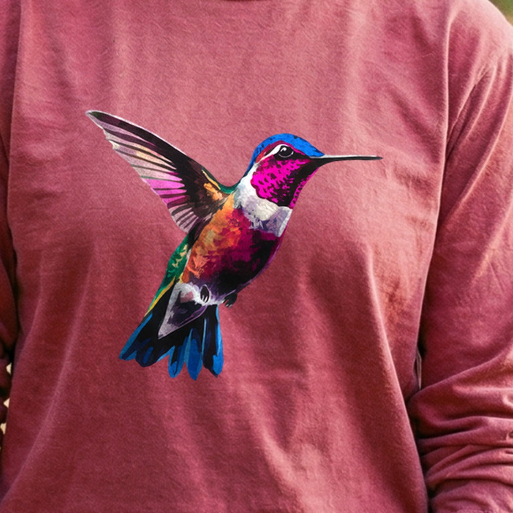 Painted Hummingbird Cotton Long Sleeve