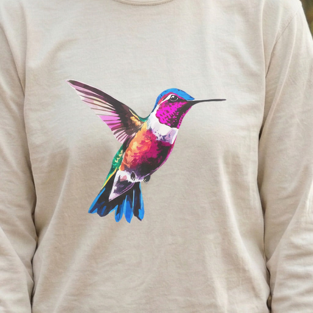 Painted Hummingbird Cotton Long Sleeve