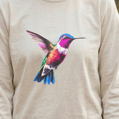 Painted Hummingbird Cotton Long Sleeve