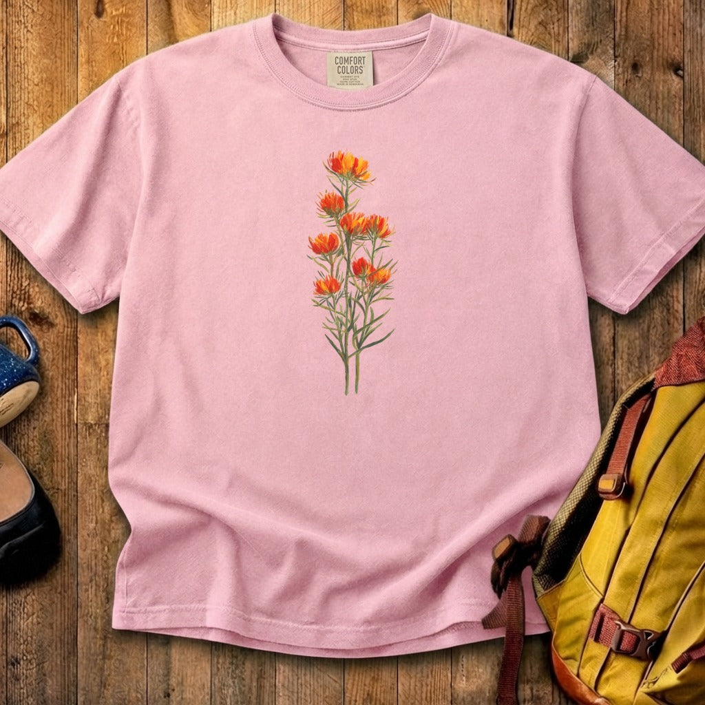 Painted Indian Paintbrush Cotton T-Shirt