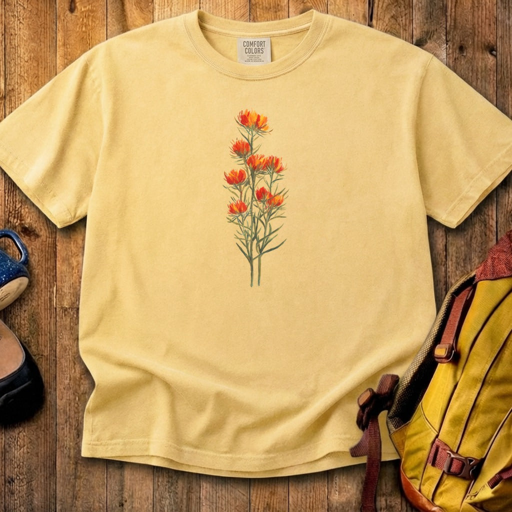 Painted Indian Paintbrush Cotton T-Shirt