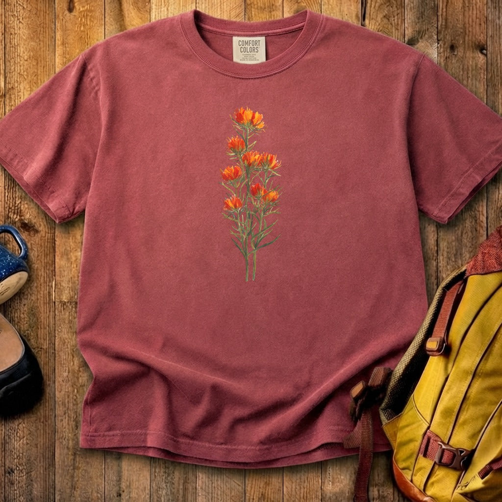 Painted Indian Paintbrush Cotton T-Shirt