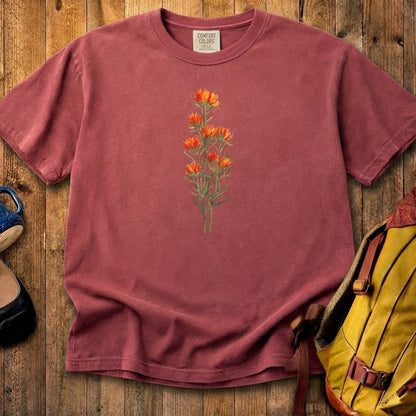 Painted Indian Paintbrush Cotton T-Shirt