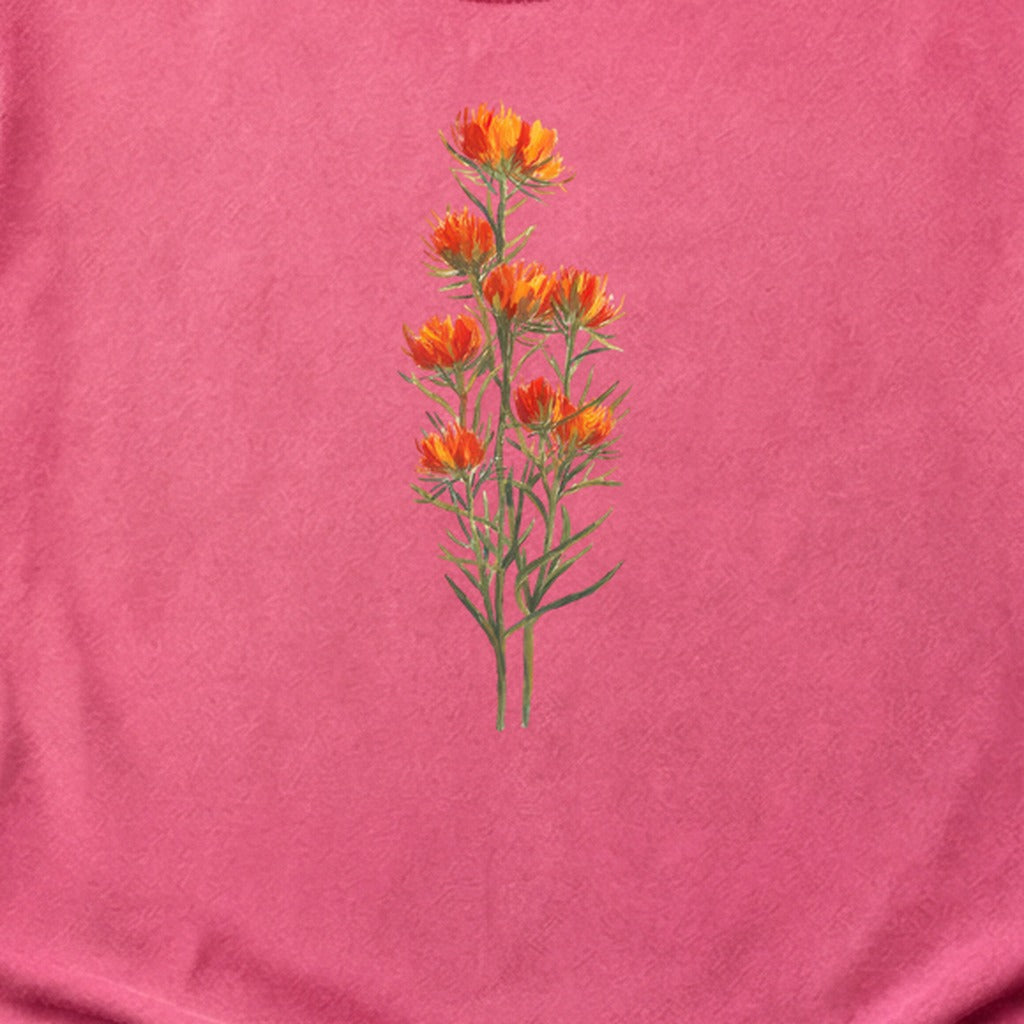 Painted Indian Paintbrush Cotton T-Shirt