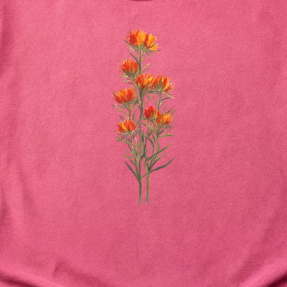 Painted Indian Paintbrush Cotton T-Shirt