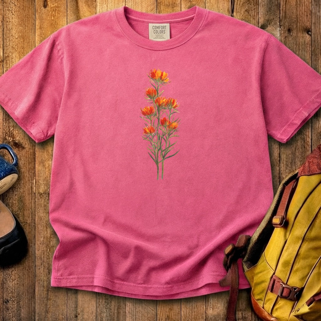 Painted Indian Paintbrush Cotton T-Shirt