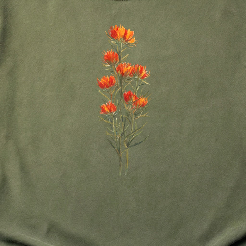 Painted Indian Paintbrush Cotton T-Shirt