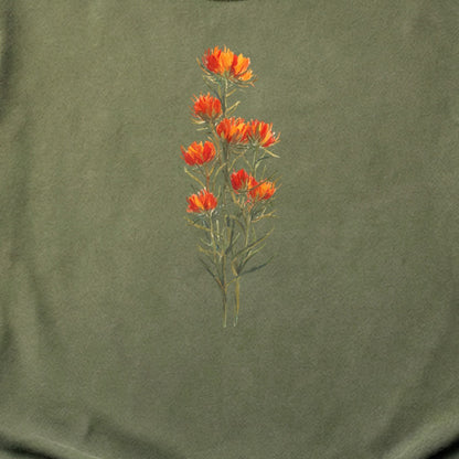 Painted Indian Paintbrush Cotton T-Shirt