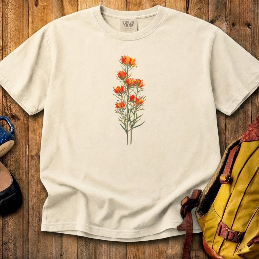 Painted Indian Paintbrush Cotton T-Shirt