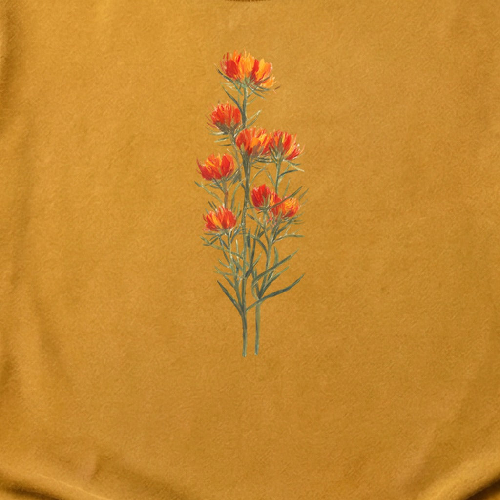 Painted Indian Paintbrush Cotton T-Shirt