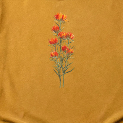 Painted Indian Paintbrush Cotton T-Shirt