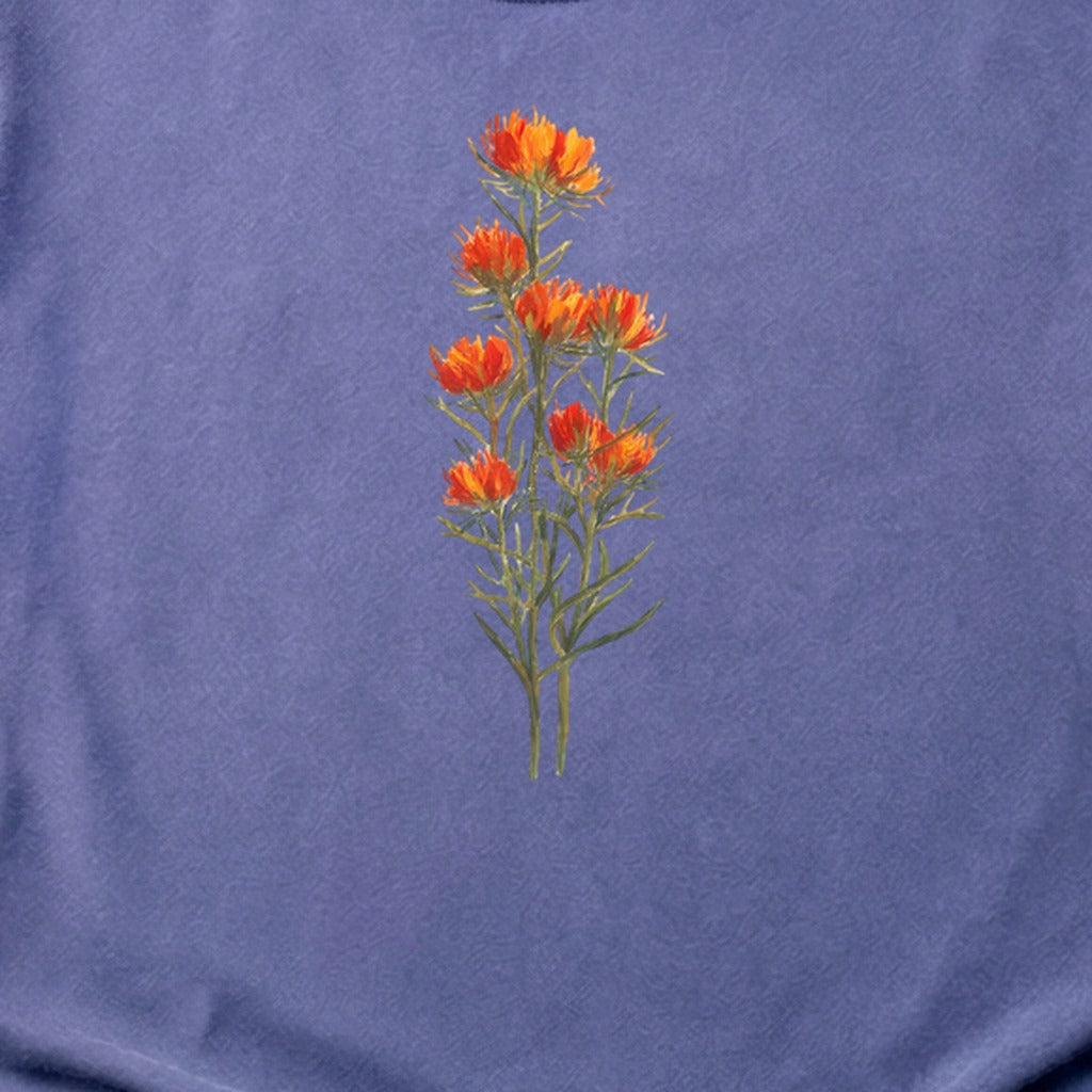 Painted Indian Paintbrush Cotton T-Shirt