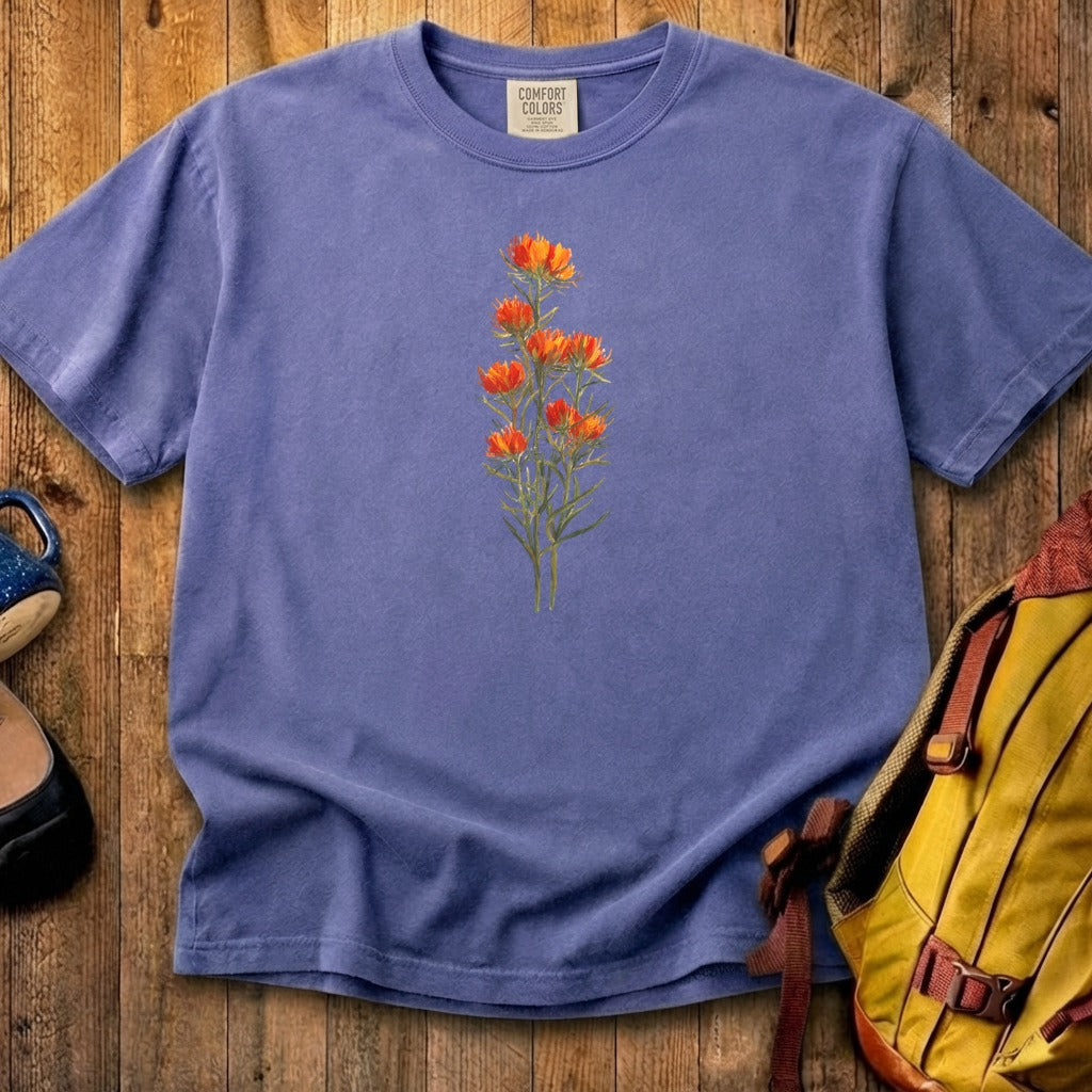 Painted Indian Paintbrush Cotton T-Shirt