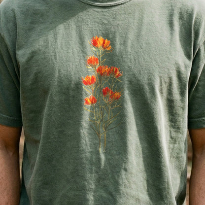 Painted Indian Paintbrush Cotton T-Shirt