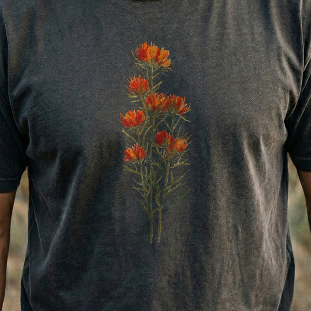 Painted Indian Paintbrush Cotton T-Shirt