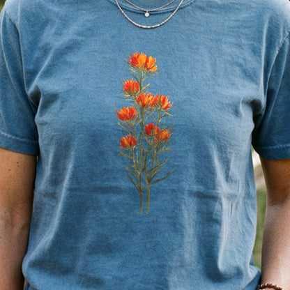 Painted Indian Paintbrush Cotton T-Shirt