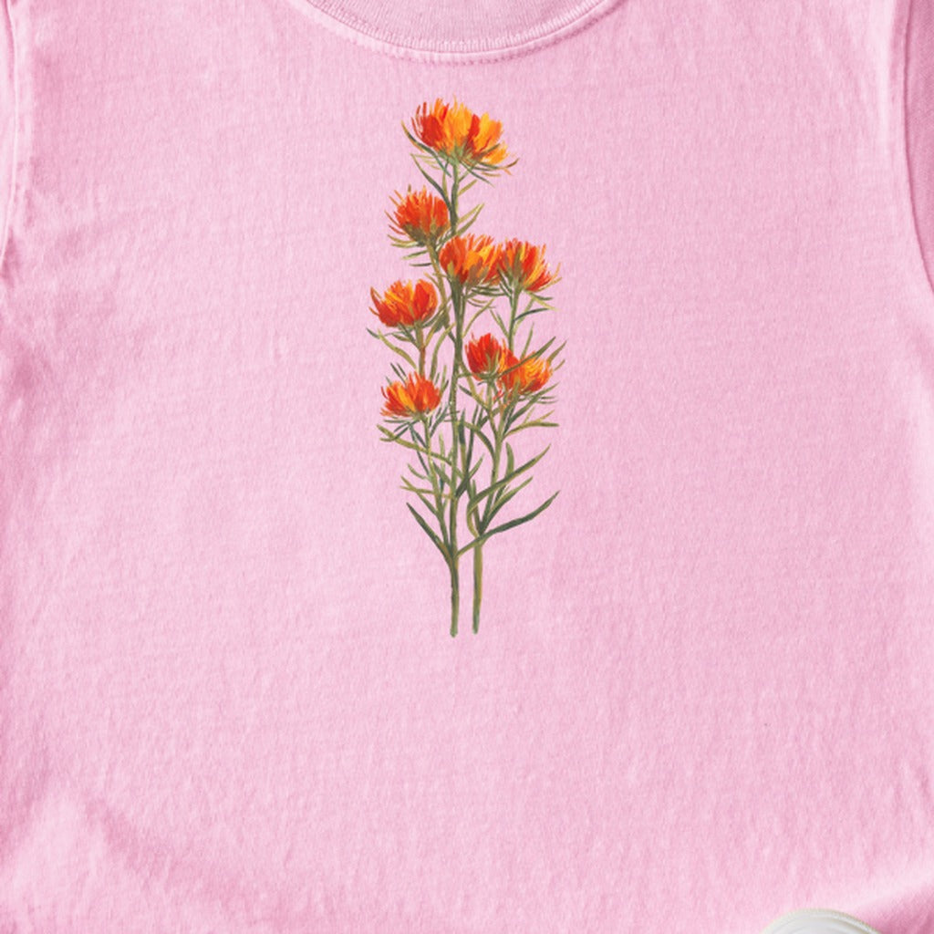Painted Indian Paintbrush Kids Cotton T-Shirt
