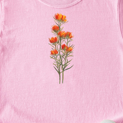 Painted Indian Paintbrush Kids Cotton T-Shirt