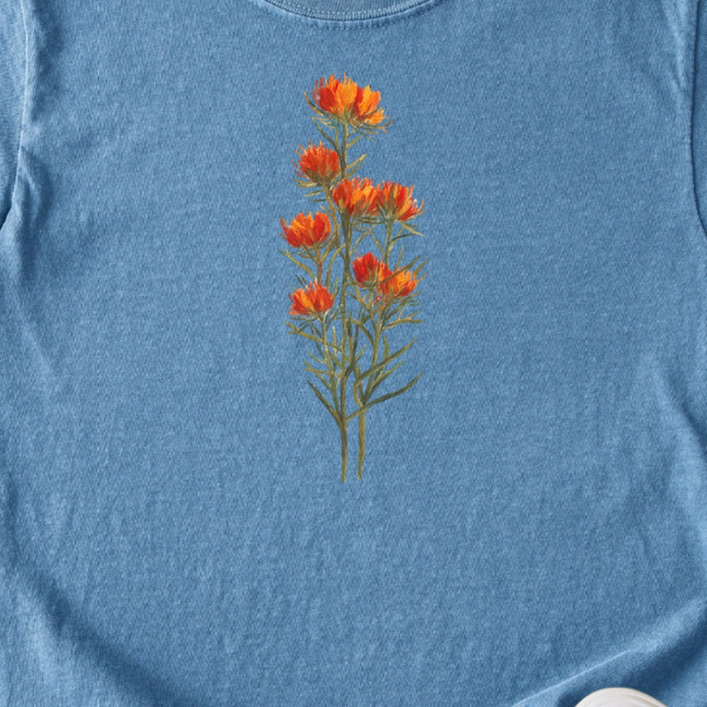 Painted Indian Paintbrush Kids Cotton T-Shirt