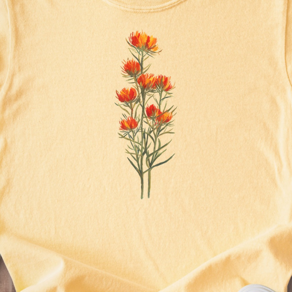 Painted Indian Paintbrush Kids Cotton T-Shirt
