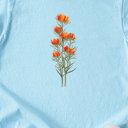 Painted Indian Paintbrush Kids Cotton T-Shirt