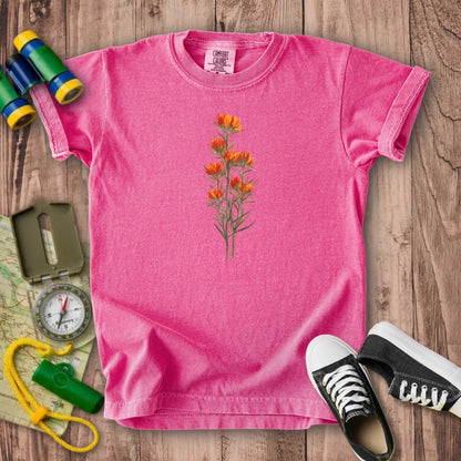 Painted Indian Paintbrush Kids Cotton T-Shirt